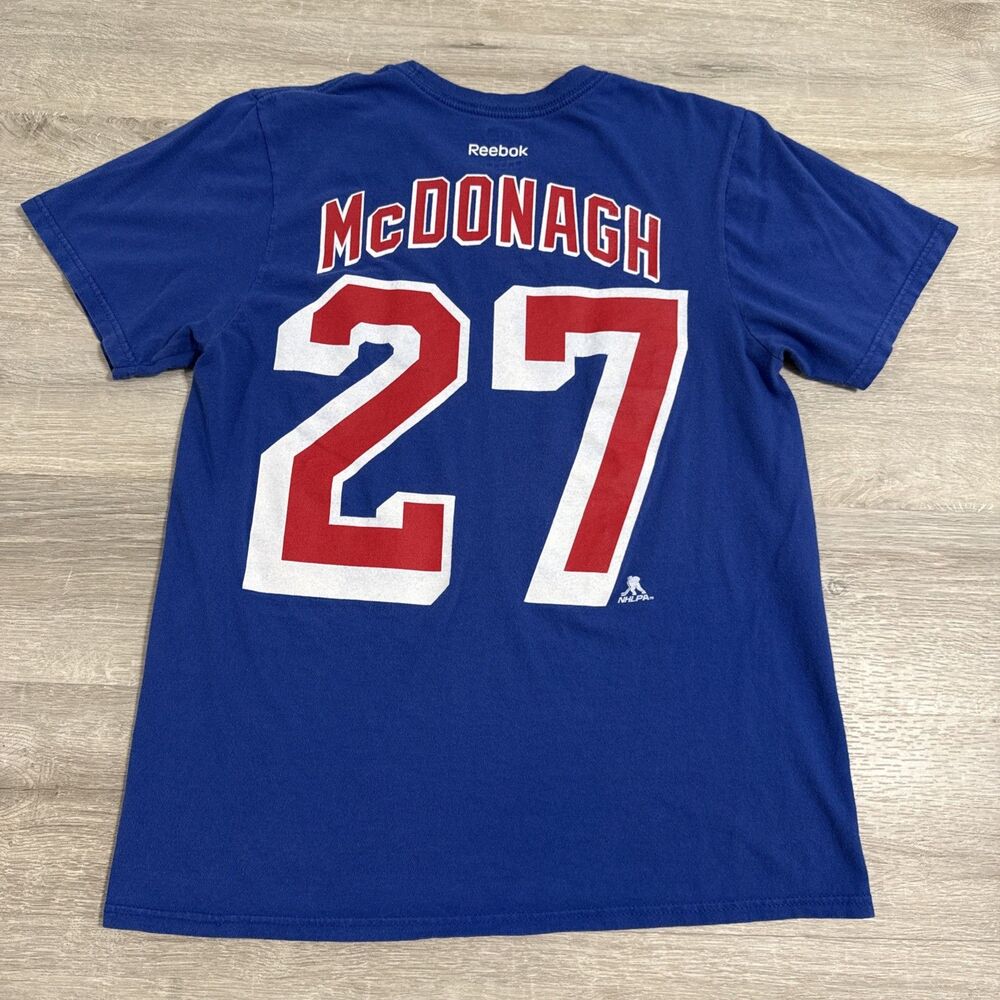 Ryan McDonagh Shirt New York Rangers Men’s Medium Reebok Blue NHL Blueshirts